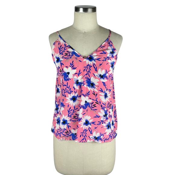 YUMI KIM Pink Floral Sleeveless Tank Top V-Neck Purple Size XS NWT Preppy - Picture 1 of 6